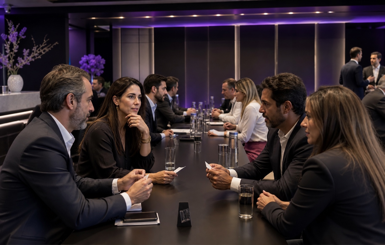 Empresários conversando em um encontro de networking